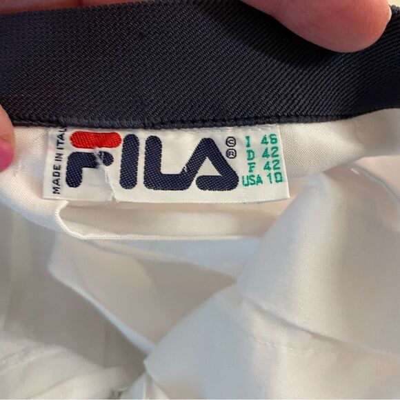 Fila Skirt Vintage Made in Italy Tennis Pickleball Mini Exercise White Size 10 - Picture 4 of 7